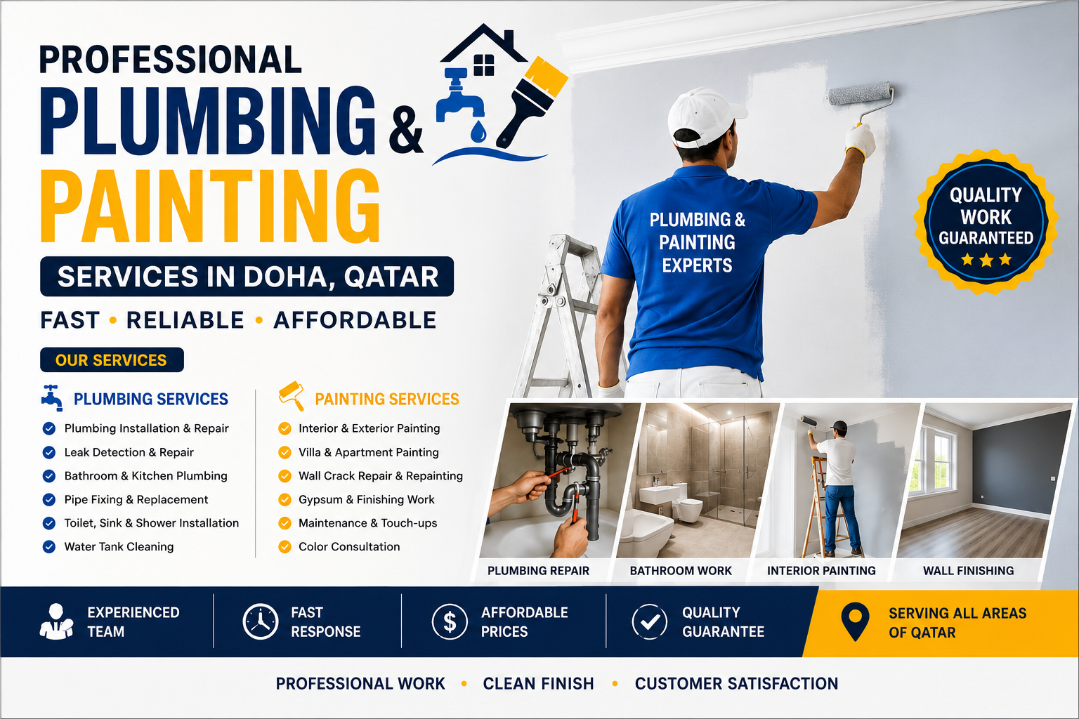 Home Plumbing & Painting Services in Qatar | Fast & Reliable Team